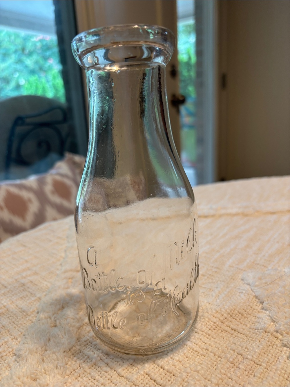 Clear Glass Milk Bottle Carafe - Unbranded